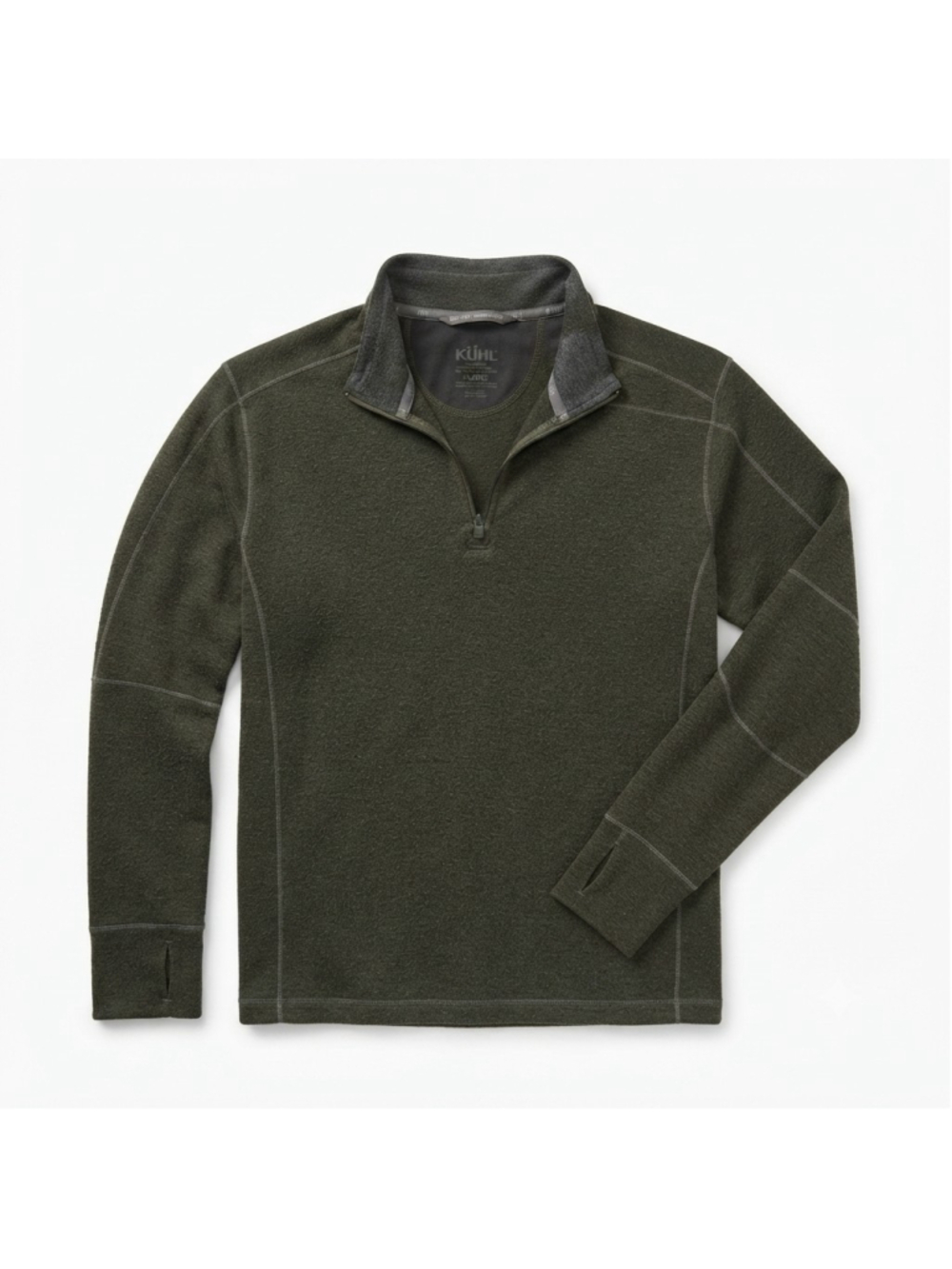 KÜHL Men's Thor 1/2 Zip Fleece Pullover Sweater Knit - Dark Green, Size XL